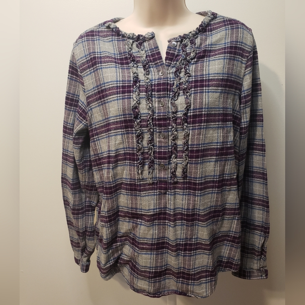 Lands' End Long Sleeve Flannel Shirt